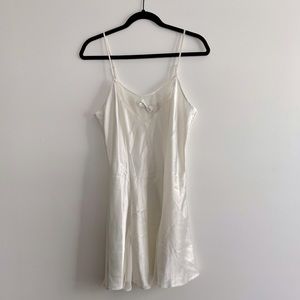 Vintage Flirty Ivory Slip Dress - Size Medium